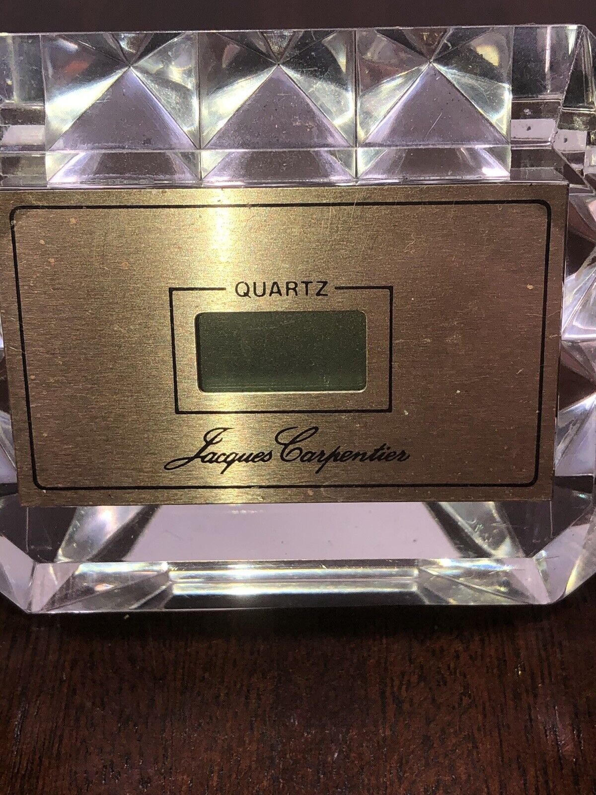 CRYSTAL QUARTZ SMALL Digital DESK CLOCK VINTAGE REAd Needs Battery