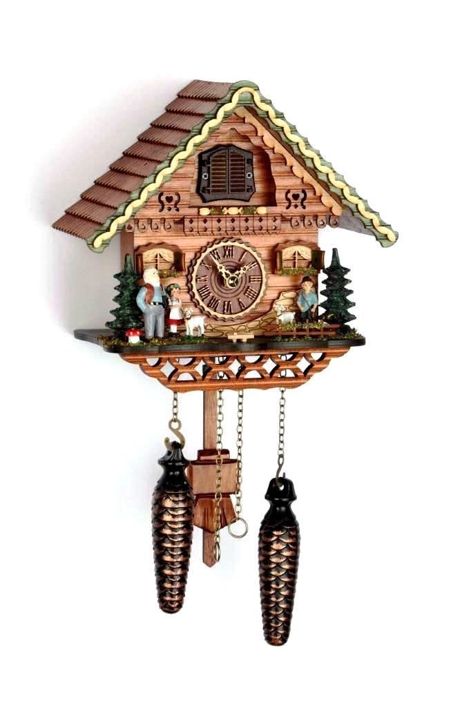 cuckoo clock black forest quartz german music "Heidi House" wood new