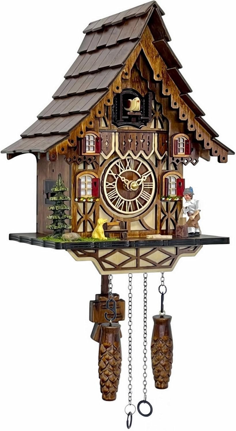 Cuckoo Clock for Wall Art 12 Melodies, Volume Control, Night Mode, Germany Style