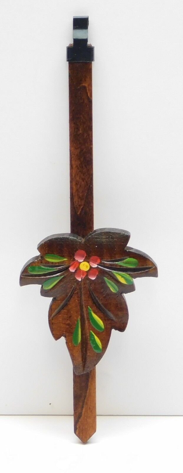 Cuckoo Clock Pendulum 2.5" Maple Leaf with Flowers NEW Brown German Made 7"