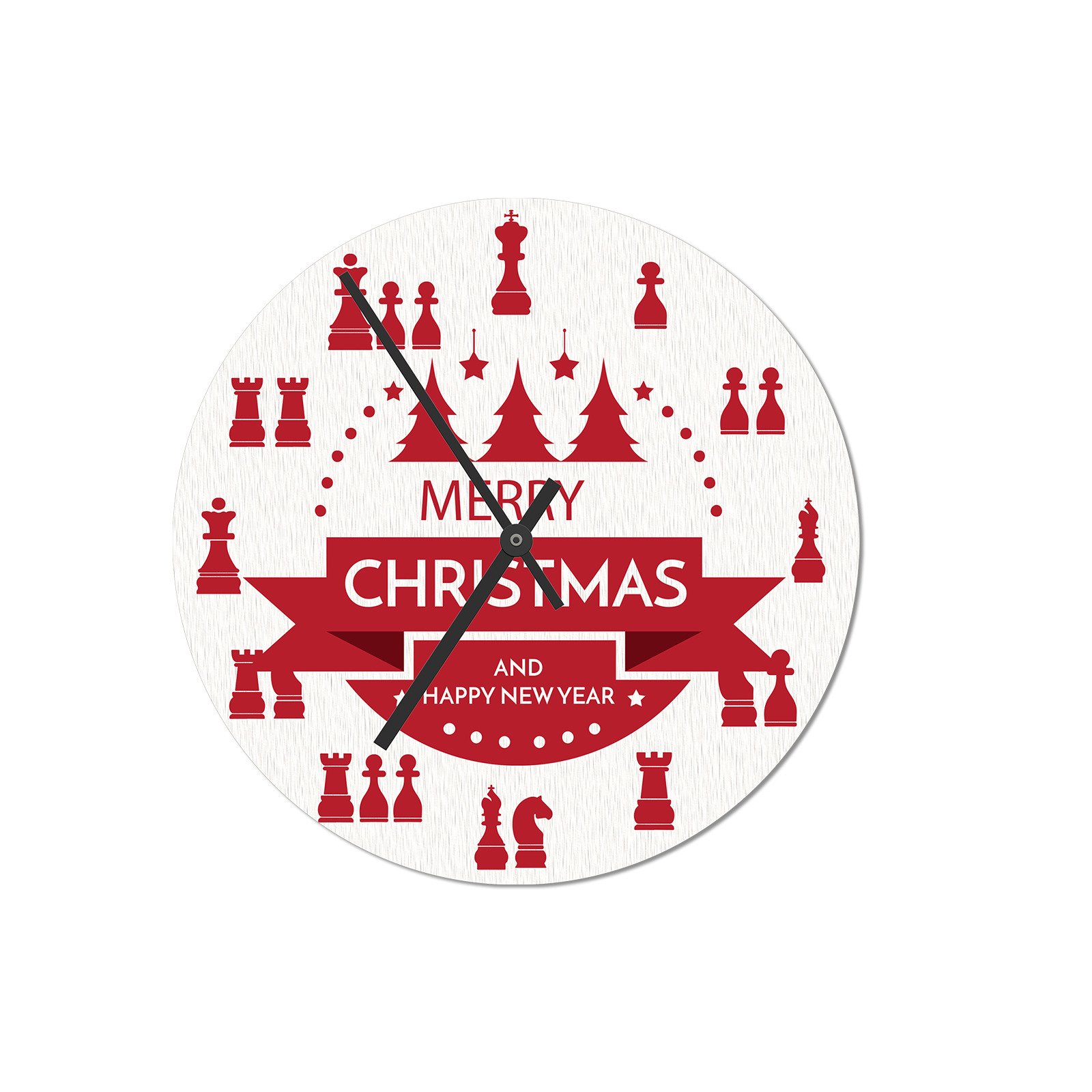 Custom Text Personalized Christmas Hanging Wall Clock Family Garden Decoration