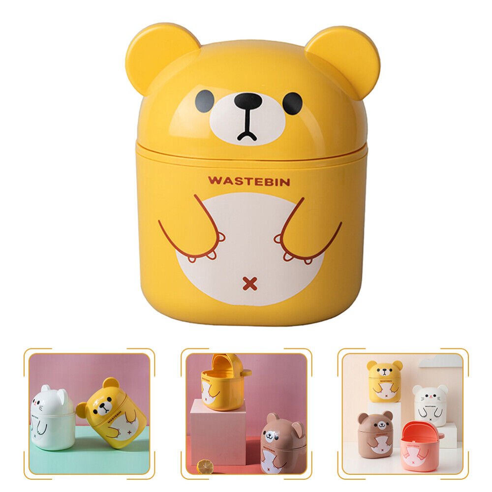 Cute Things Office Wastebasket Small Trash Can with Lid Garbage
