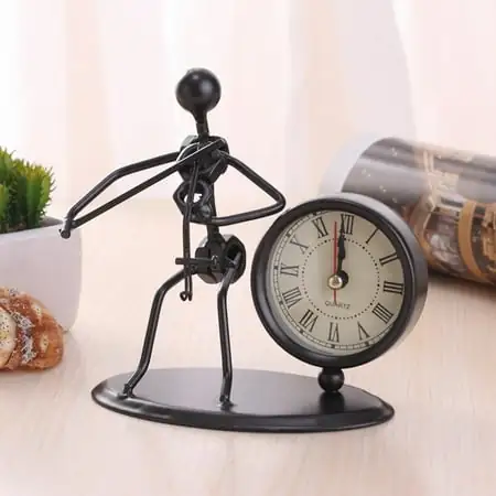 CYXLFZH Creative Iron Stainless Steel Small Desk Clock Iron Retro Personality Clock Gift Birthday Gift Iron CYXLFZH Creative Iron Stainless Steel Small Desk Clock Iron Retro Personality Clock Gift Birthday