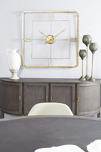 Deco 79 Wall Clock, Extra Large, Gold