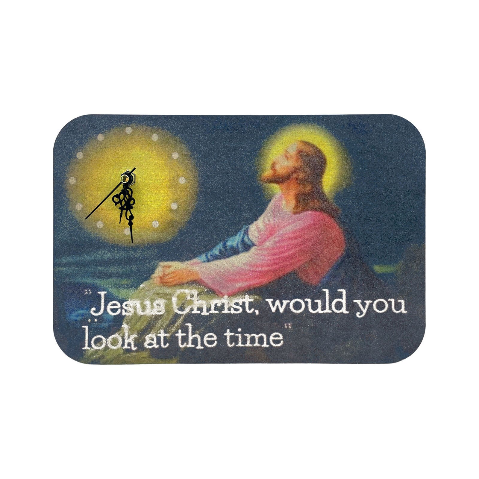 Decorative Jesus Wall Clock Non-Ticking Jesus Christ Rectangular Wall Clocks