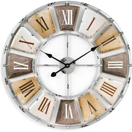Decorative Large Metal Wall Clock for Living Room Modern Farmhouse Wall Décor