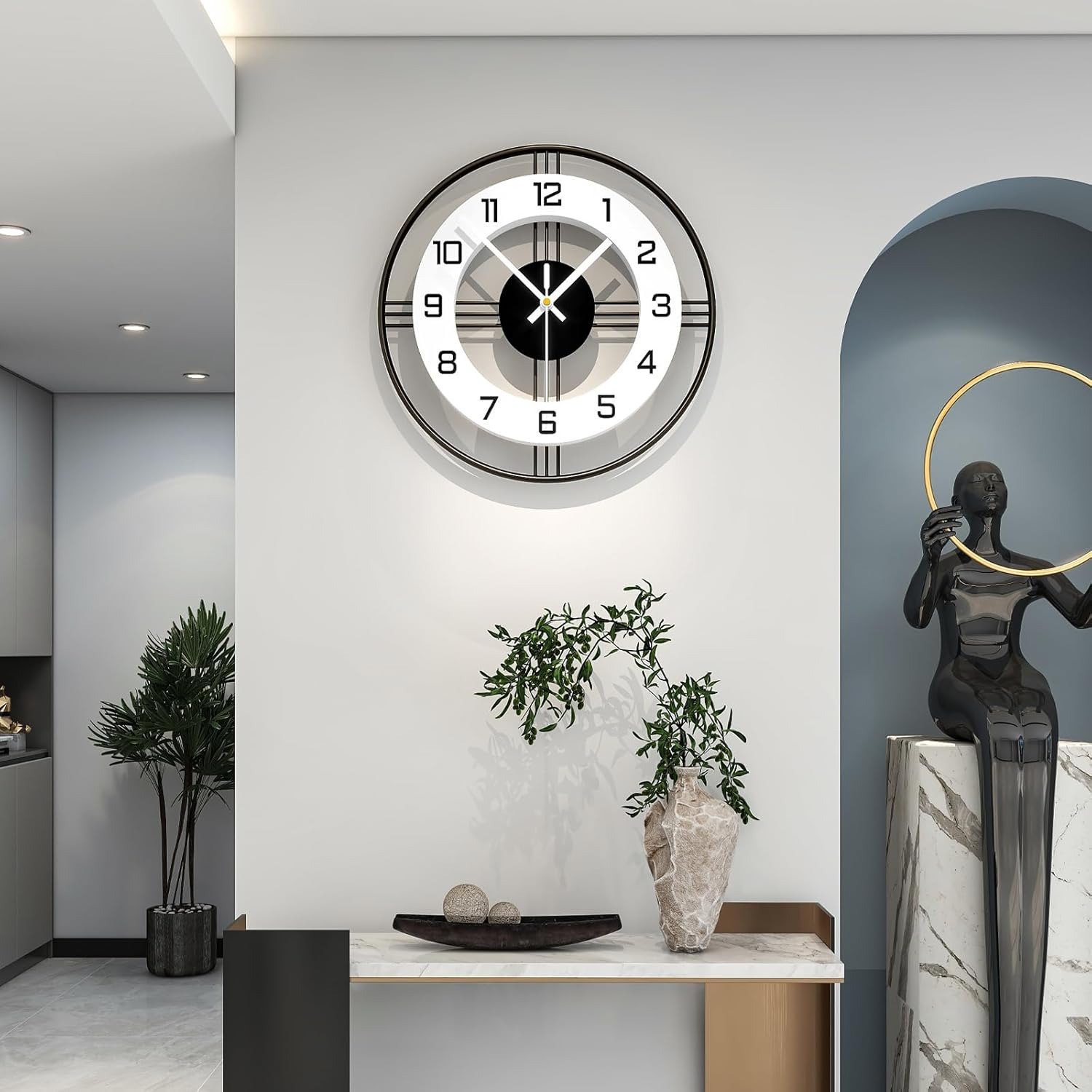 Decorative Wall Clock for Living Room Decor Modern Large Wall Clocks Battery Ope