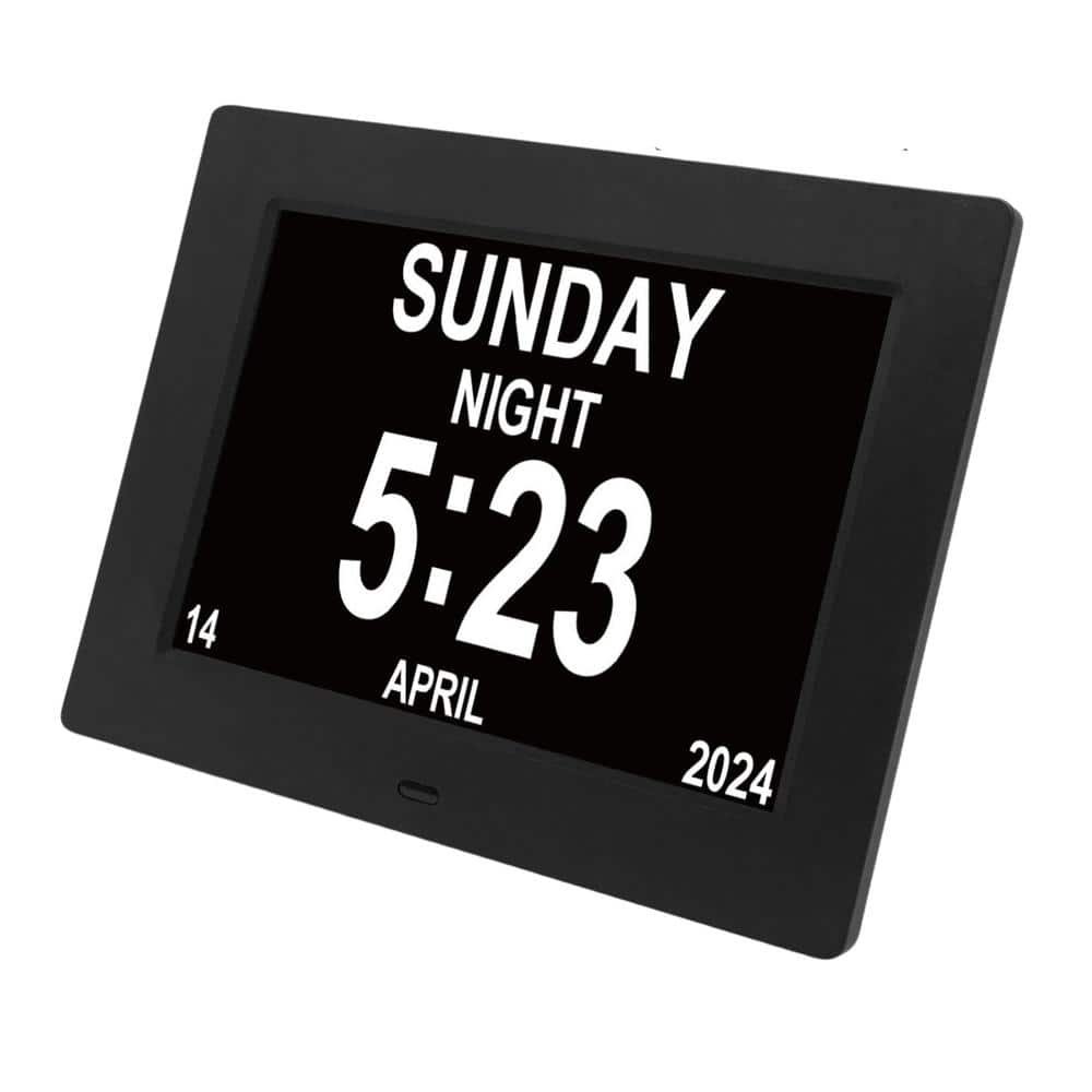 Dementia Alarm Calendar Clock Alzheimers with 3-Interfaces 8-Alarm Options Day Clock Extra...