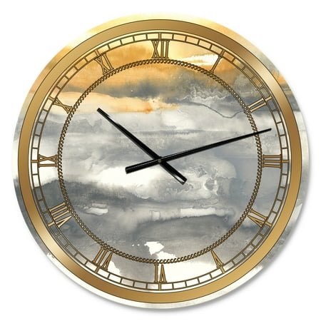 Designart 'Gold Glamour Direction II' Glam Wall Clock