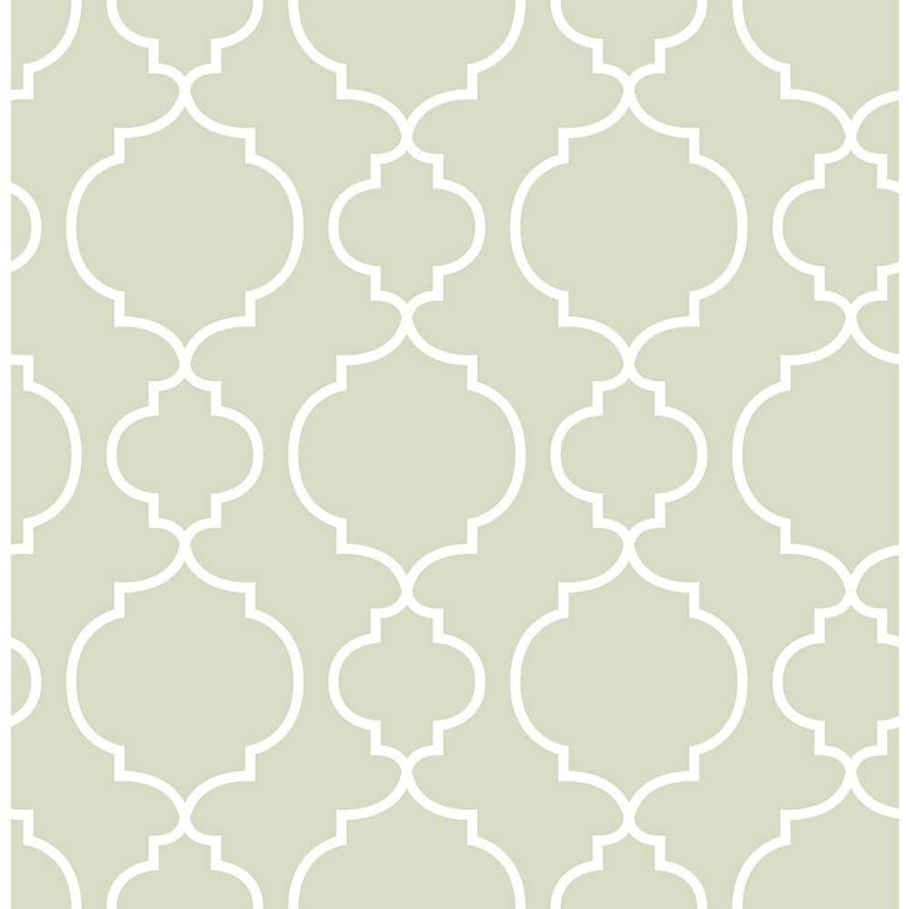 Desiree Sage Quatrefoil Paper Strippable Roll Wallpaper (Covers 56.4 sq. ft.)