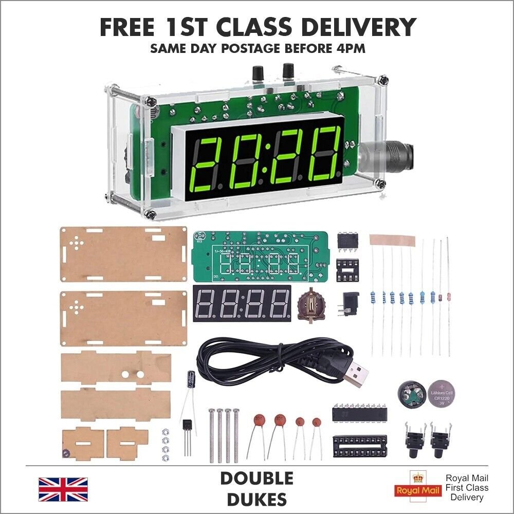 Digital Clock DIY Full Self Build Kit - Soldering Learning Teaching Project