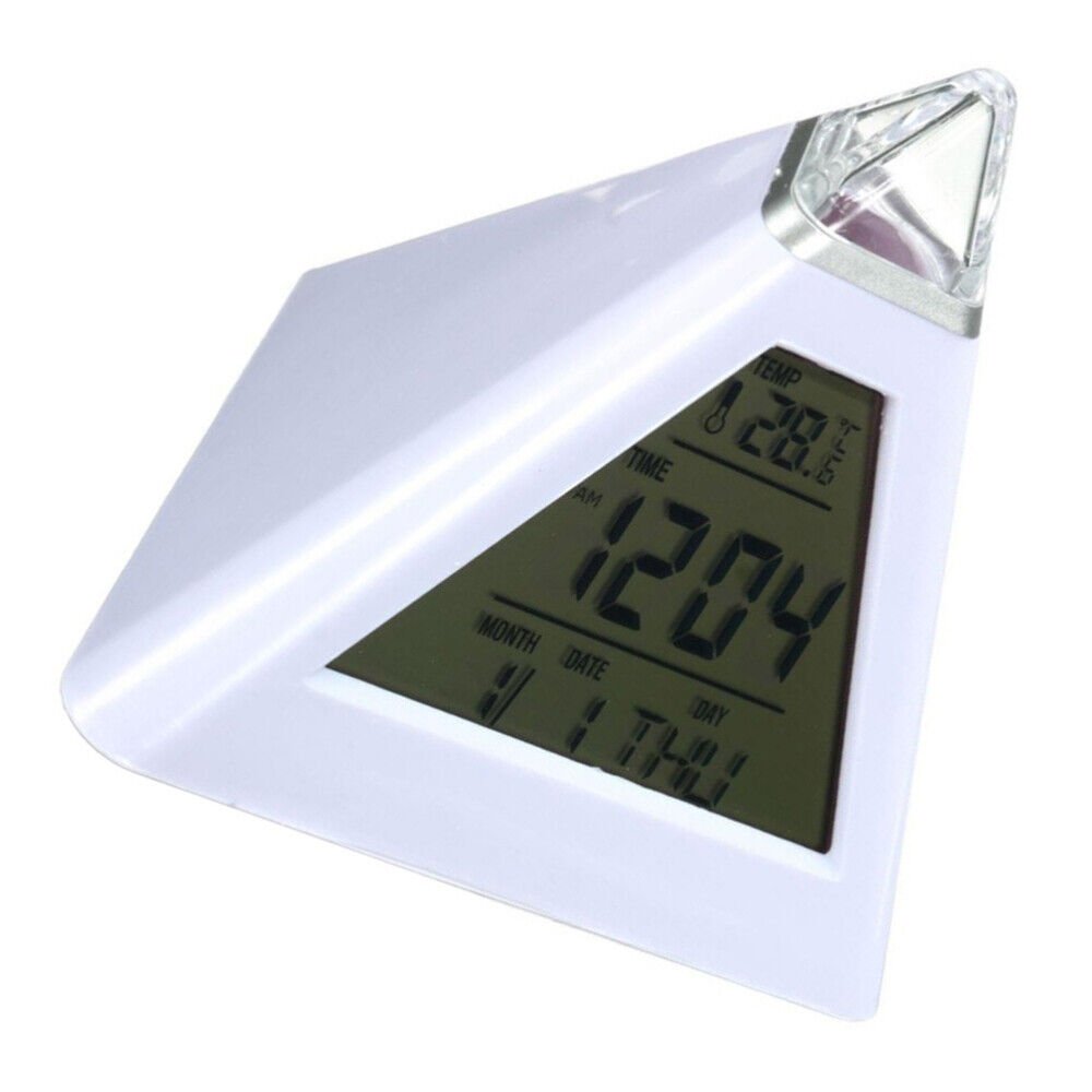 Digital Clock Pyramid Alarm Clock Changing Backlight Home Dormitory Room