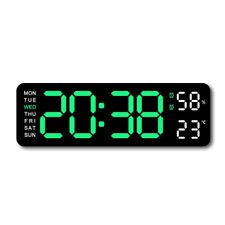 Digital LED Desk Alarm Clock Large LED Display Wall Clock Temperature Humidity