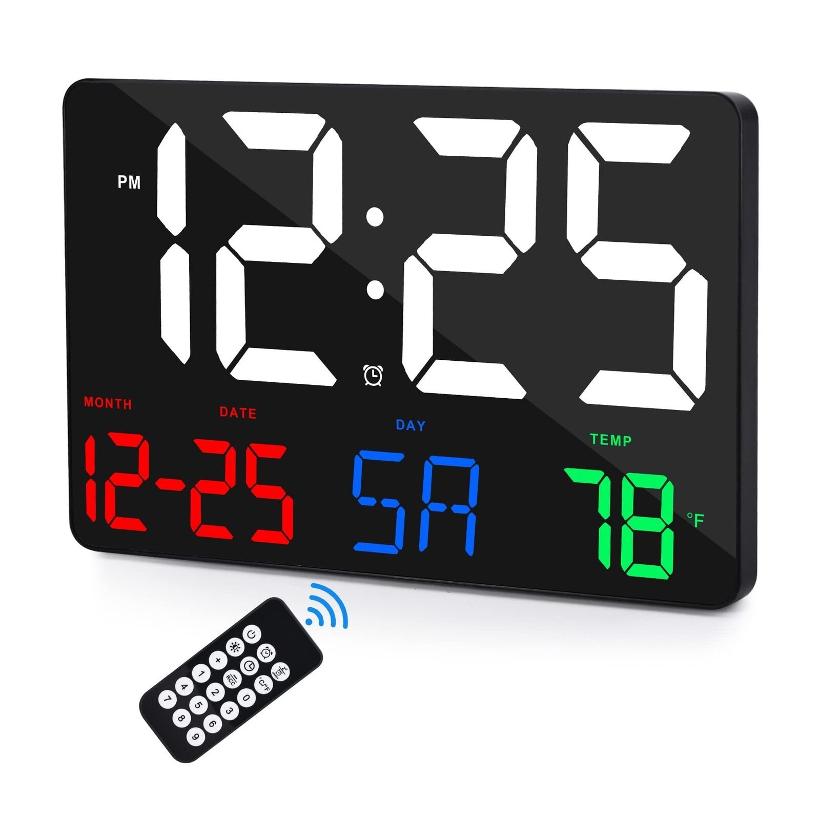 Digital Wall Clock11.5 LED Digital Clock Large Displaywith Remote