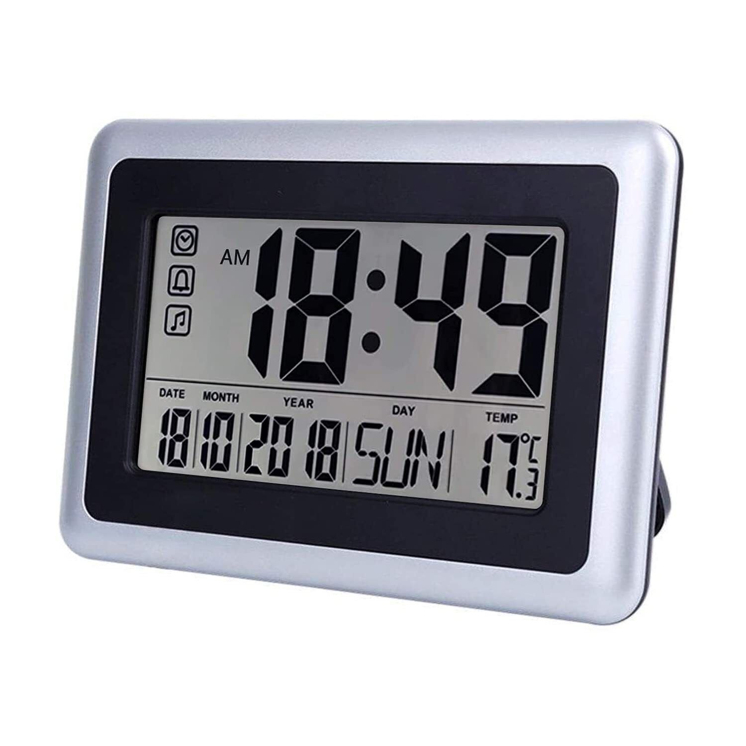 Digital Wall Clock,Desk Clock Large Display with Indoor Temperature Calender ...
