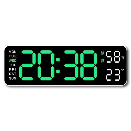 Digital Wall Clock,Digital Calendar,Large Wall Clock, 13 Large Display Digital Clock,LED Digital