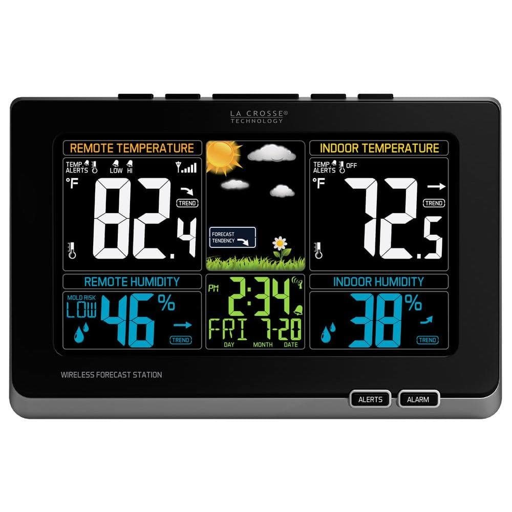 Digital Wireless Color Weather Station with Mold Indicator in Black