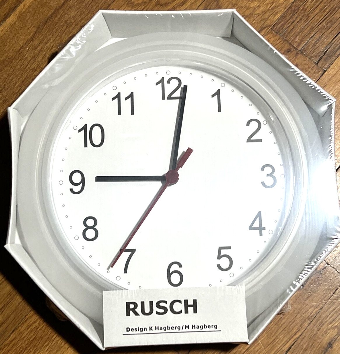 DISCONTINUE -IKEA RUSCH Wall Clock 9.75” White Opaque Round Circle 1.5V BATTERY