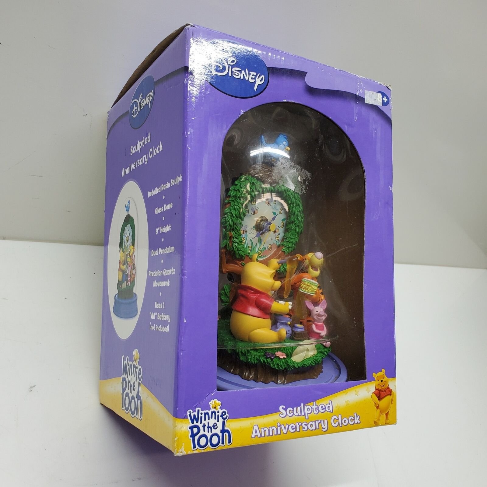 Disney Winnie The Pooh Sculpted Anniversary Clock IOB - UNTESTED