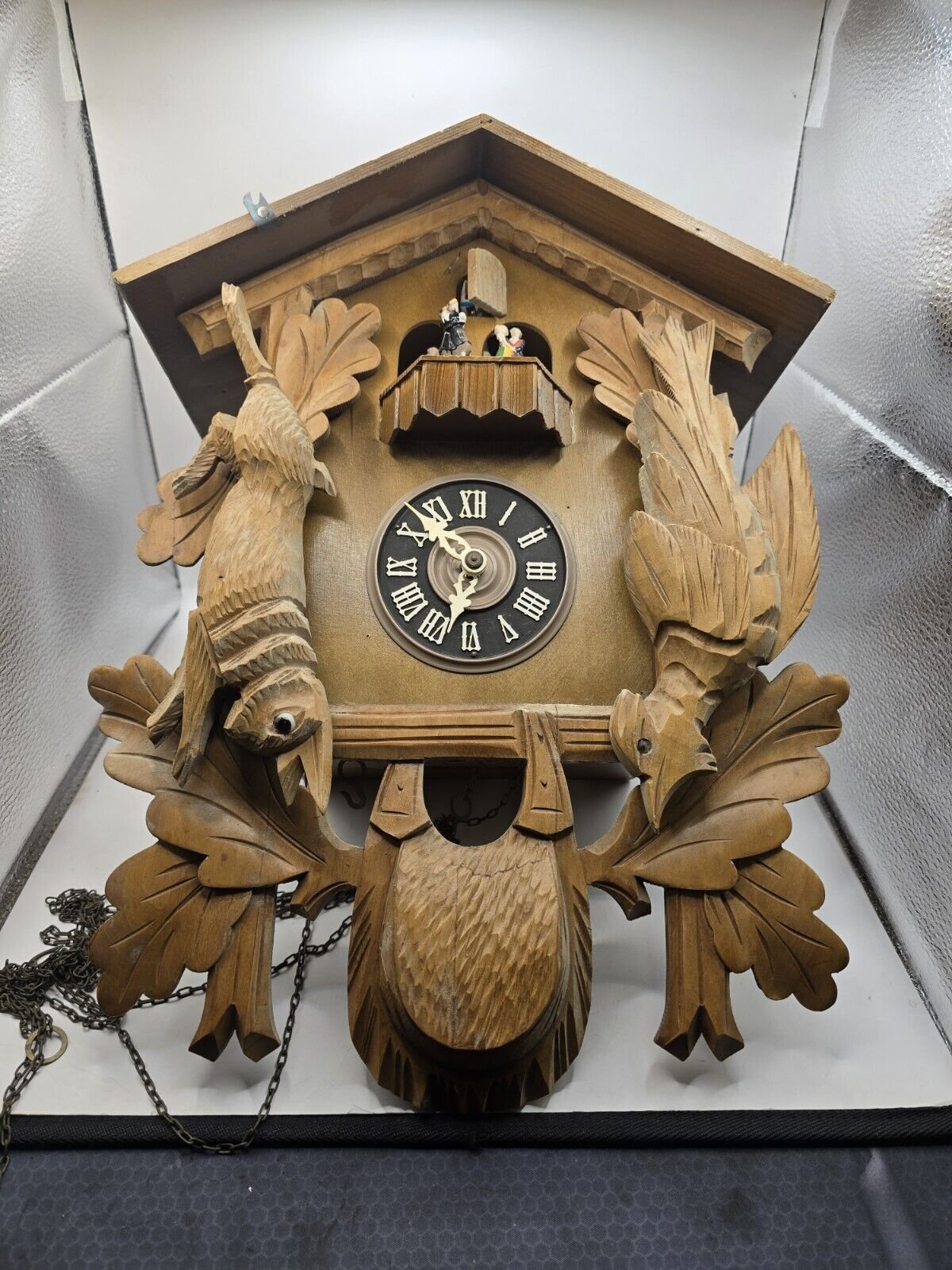Donauwellen Walzer Weinerburger German Wooden Antique Cuckoo Clock