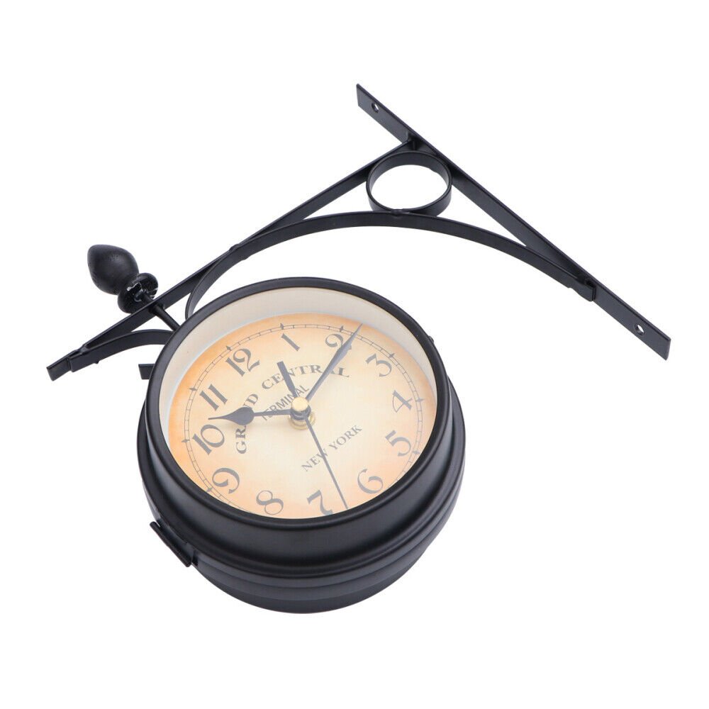 Double Sided Railway Clock Hanging Large Outdoor Anniversary Gift Miss
