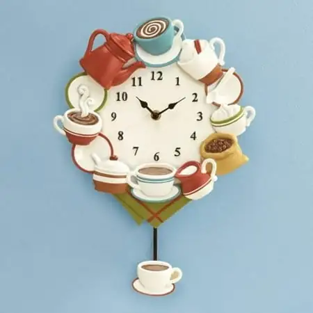Drink Black Cream Sugar Coffee Cup Wall Clock Coffee Pot Pendulum Swings With A Coffee Cup photo Drink Black Cream Sugar Coffee Cup Wall Clock Coffee Pot Pendulum Swings With A Coffee Cup featured