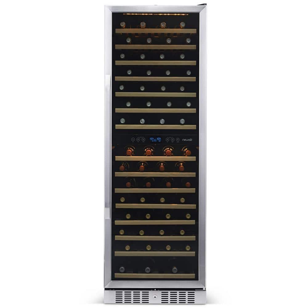 Dual Zone 160-Bottle Built-In Wine Cooler Fridge with Smooth Rolling Shelves and...