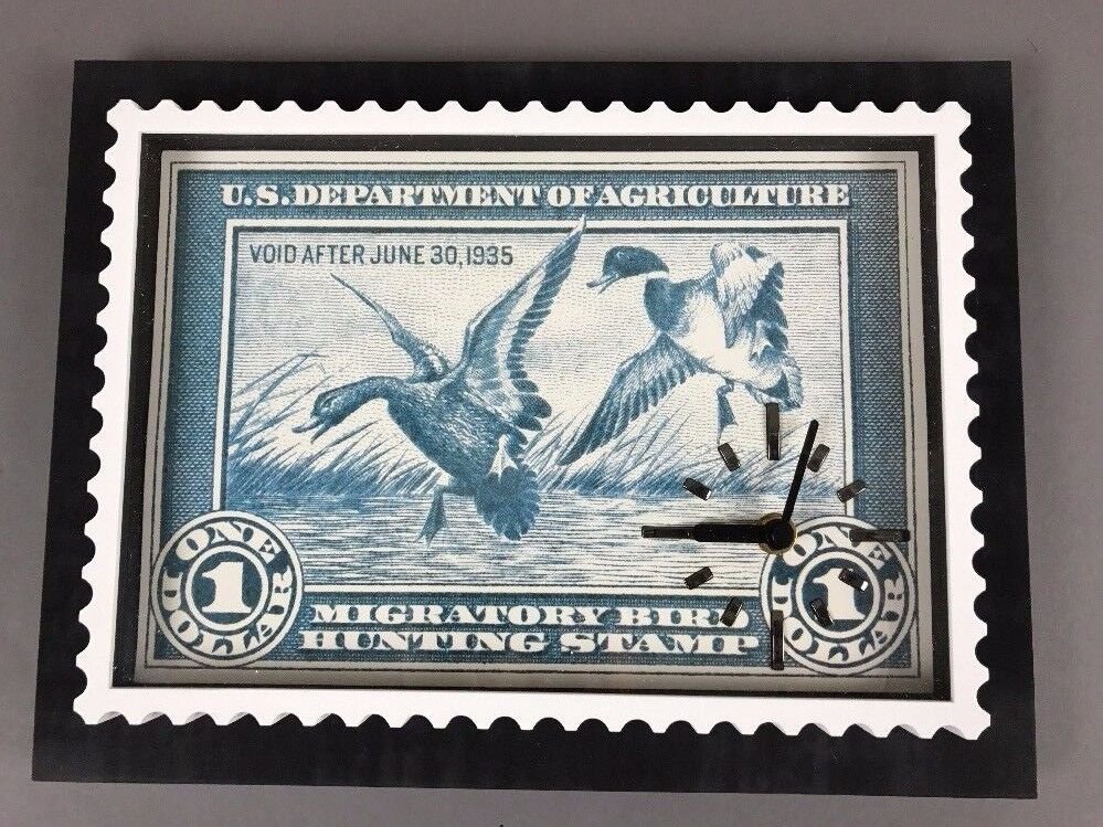 duck stamp hunting quartz wall desk clock plastic original packaging