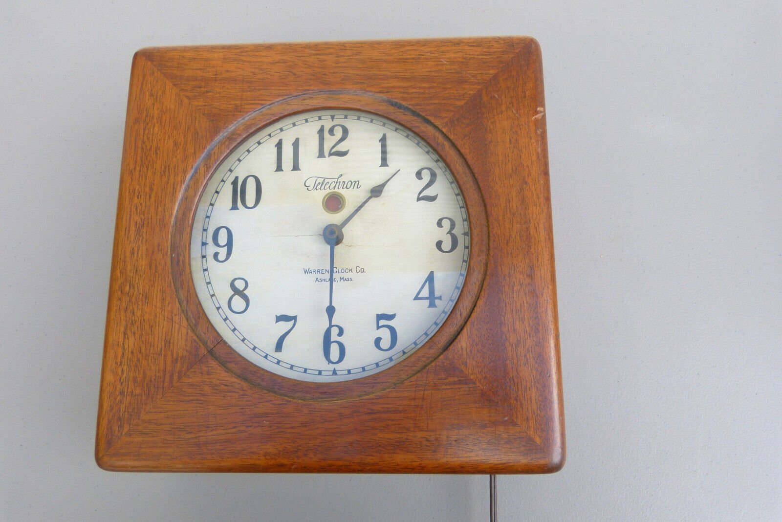 Early Scarce Unique Warren Clock Co Miniature Wall Clock Telechron Transitional