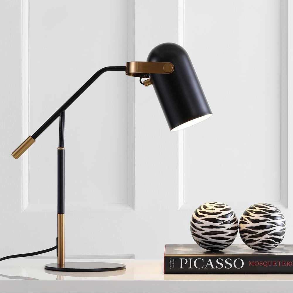 Edison 19.25 in. Black/Brass Gold Metal LED Task Lamp