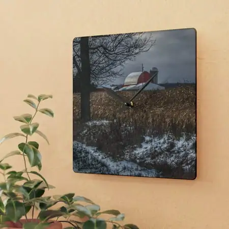 Edward Road Red| Barn Boutique Acrylic Analog Wall Clock photo Edward Road Red| Barn Boutique Acrylic Analog Wall Clock featured image