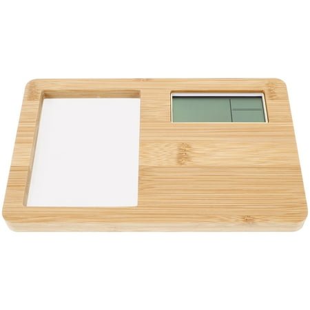 Electric Wood Clock With Mini Picture Frame Desktop Wood Clock With Display Screen Multi-use Clear Display Clock Beside Table Alarm Clock