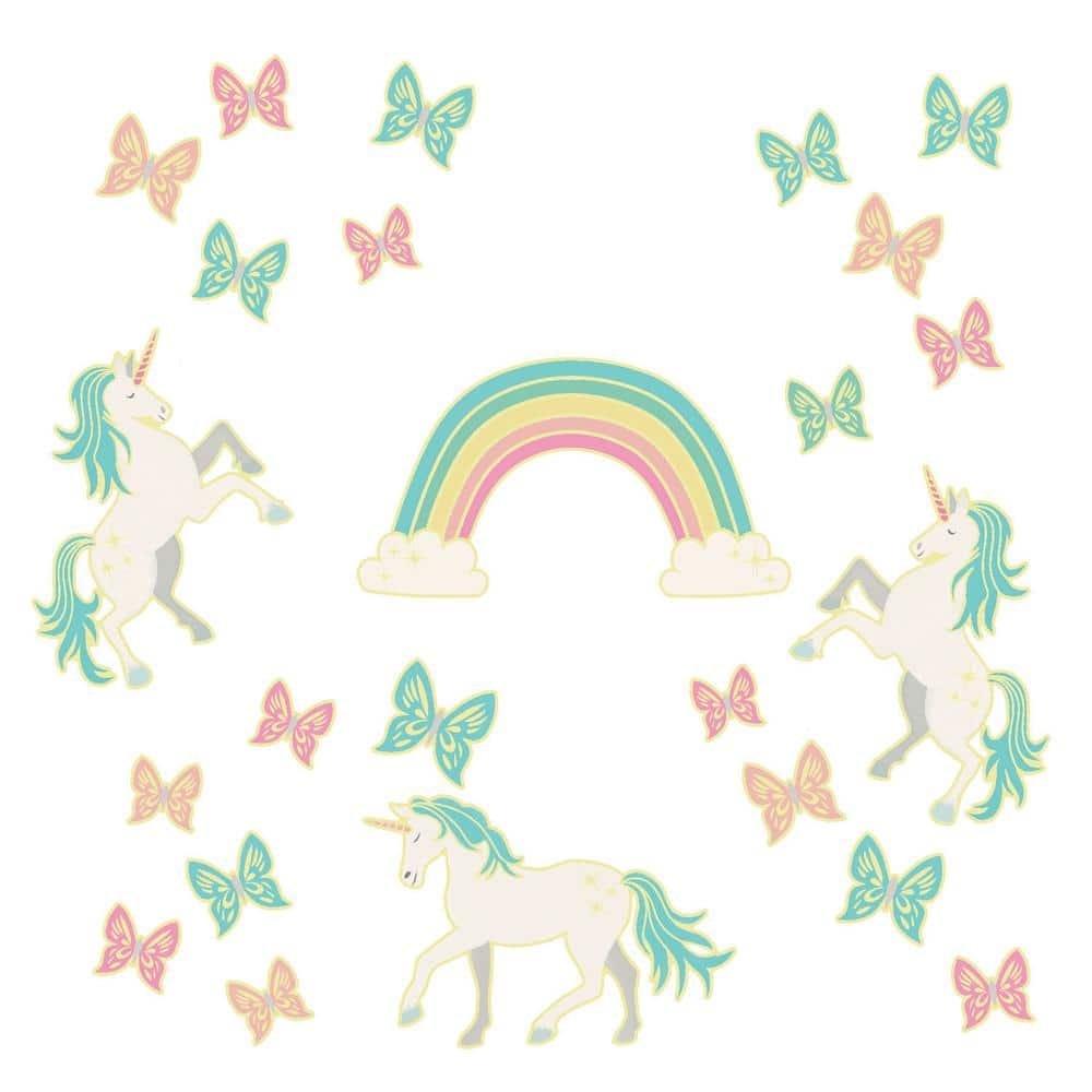 Enchanting Unicorns Glow in the Dark Wall Art Kit Wall Decals