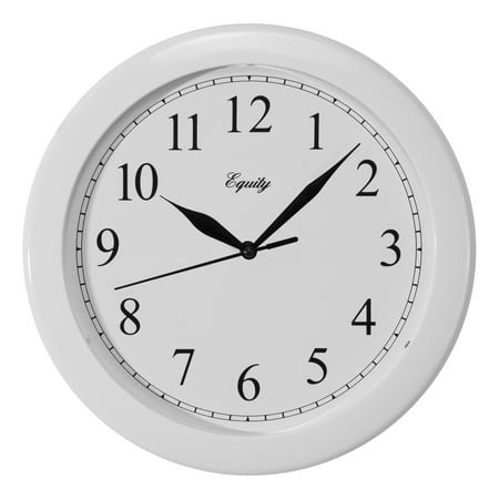 Equity by La Crosse 10 Inch White Traditional Quartz Wall Clock, 25201