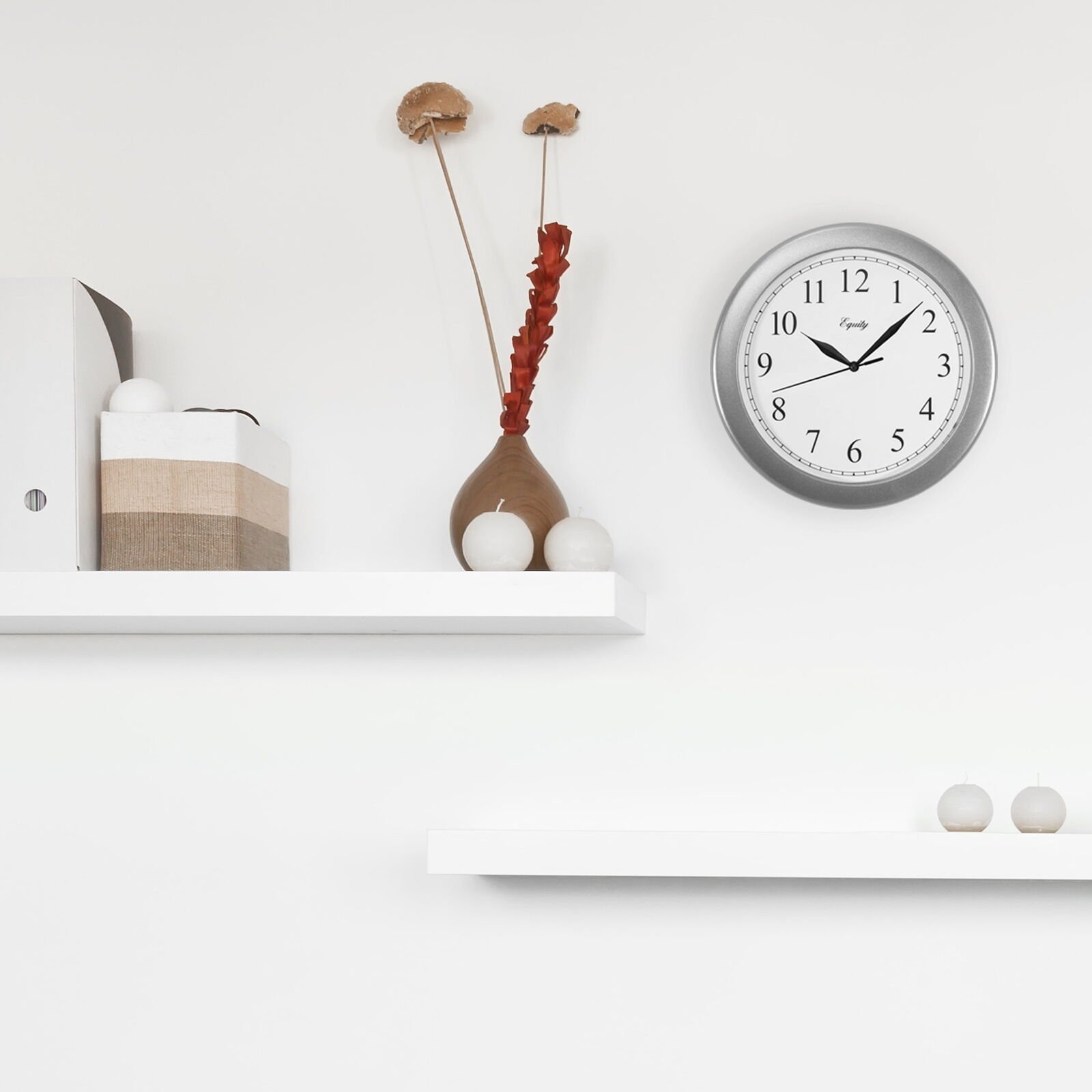 Equity by La Crosse 25206 10 inch Silver Quartz Analog Wall Clock