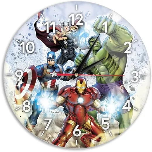 ERT GROUP Original and Officially Licensed Marvel Wall Clock with Shine, Quartz Wall Clock, Silent