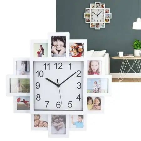 ESTINK Frame Wall Clock, 15 . 35 in White Frame Wall Clock DIY Multi Personalized Clock for Home