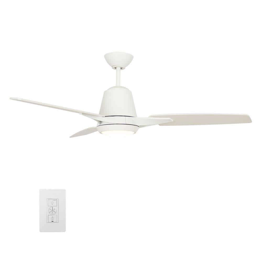 Exton 52 in. Integrated LED Indoor White Smart Ceiling Fan with Light...
