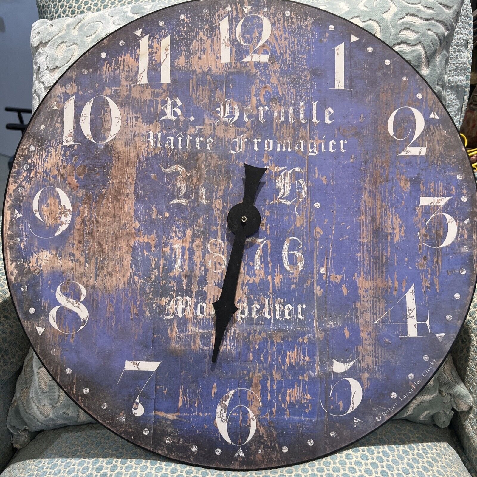 Extra Large Shabby French Farmhouse Lavender Wall Clock