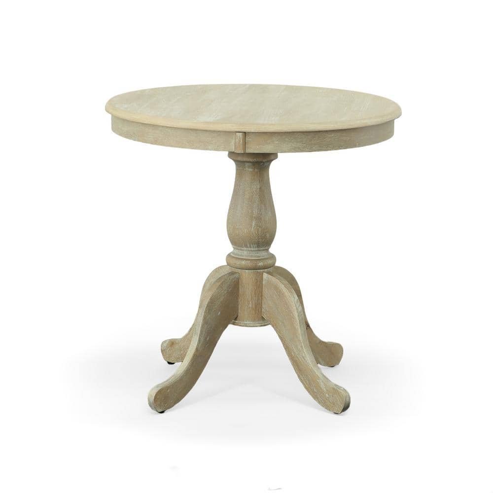 Fairview Natural Driftwood Wood 30 in. Pedestal Dining Table Seats 4