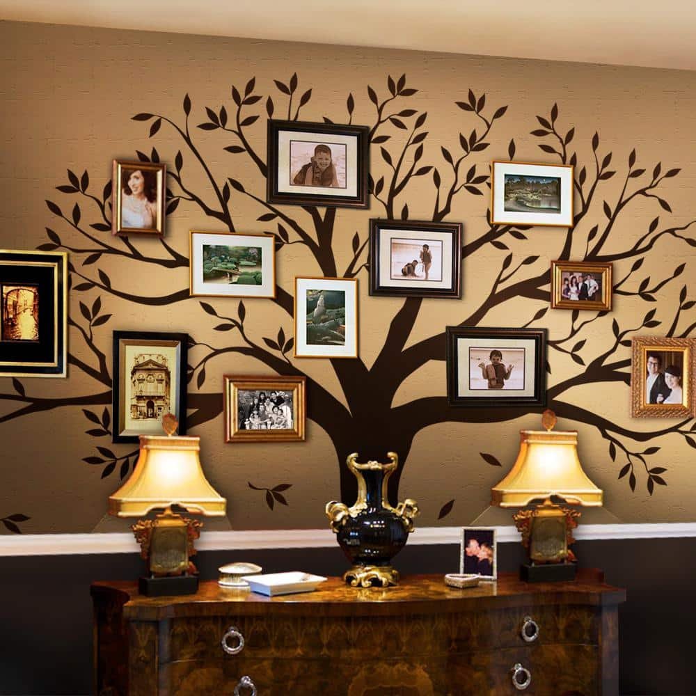 Family Tree Wall Decal Tree Wall Decal for Picture Frames in Chestnut...
