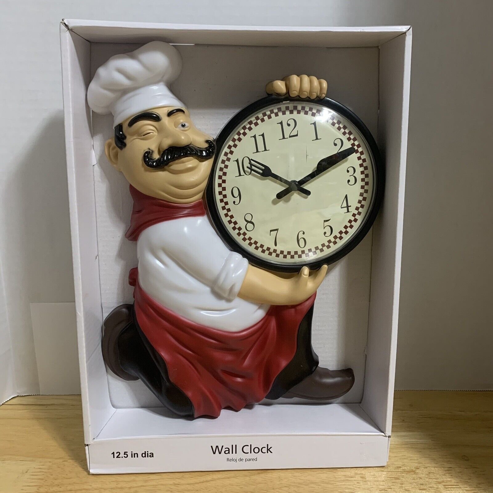 Fat Italian Chef Clock 12.5” Battery Operated Analog