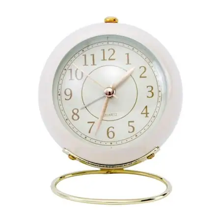 Fdelink Alarm Clock Small Desk Clocks for Shelf Bedroom Office, Table Alarm Clocks, Gold Vintage