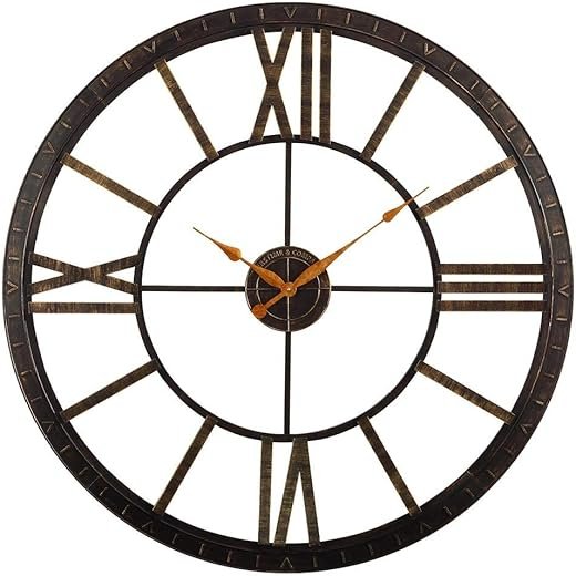 FirsTime & Co. Bronze Big Time Wall Clock, Large Vintage Decor for Living Room and Home Office, Round, Plastic, Farmhouse, 40 inches