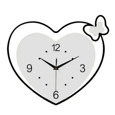 flameer Heart Shape Wall Clock Acrylic Clock Decoration for Bedroom Living Room Cafe photo