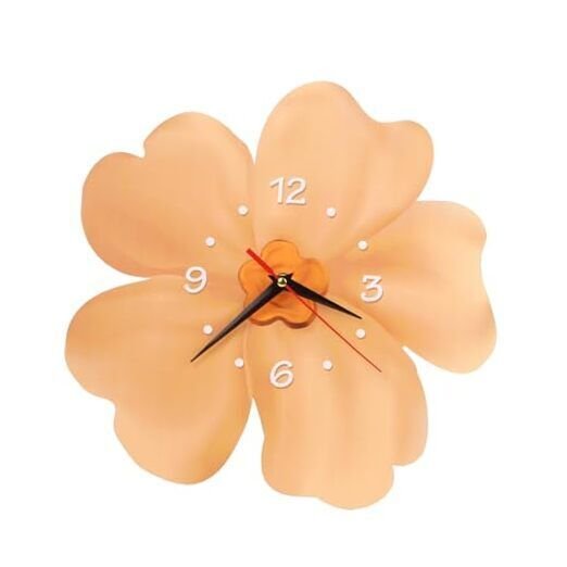 Flower Shaped Wall Clock Modern Silent Wall Hanging Clock Daisy Flower Brown