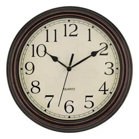 Foxtop 14 inch Vintage Retro Silent Non Ticking Classic Decorative Wall Clock for Living Room