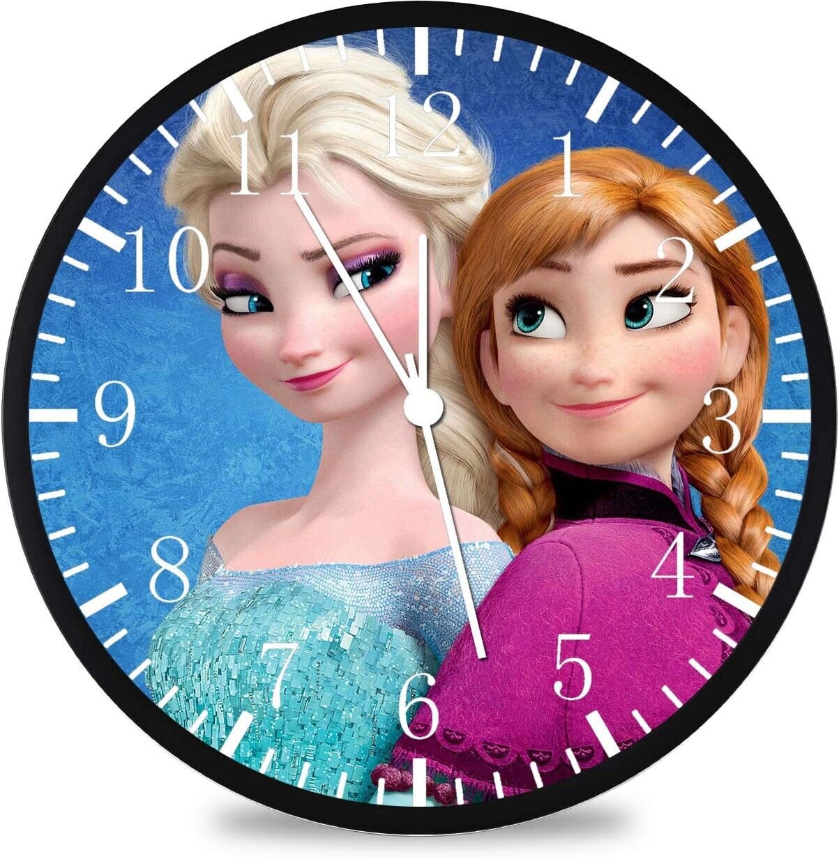 Frozen Elsa Anna Wall Clock 12" Large Personalized option with adding names W475