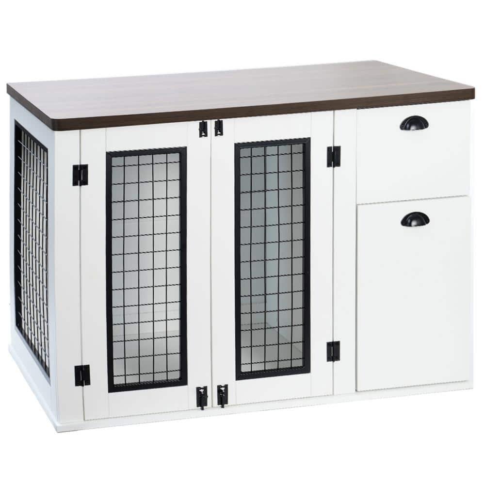 Furniture Style Dog Cage Wooden Dog Cage Double Door Dog Cage Side...