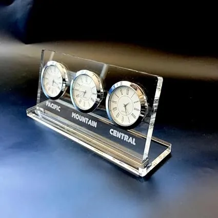Three Time Zone Revolving Desk Clocks photo Three Time Zone Revolving Desk Clocks photo
